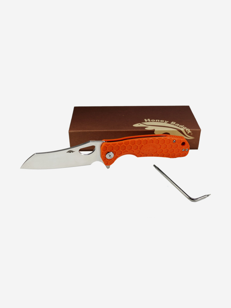 Нож Honey Badger Wharncleaver D2 L с оранжевой рукоятью