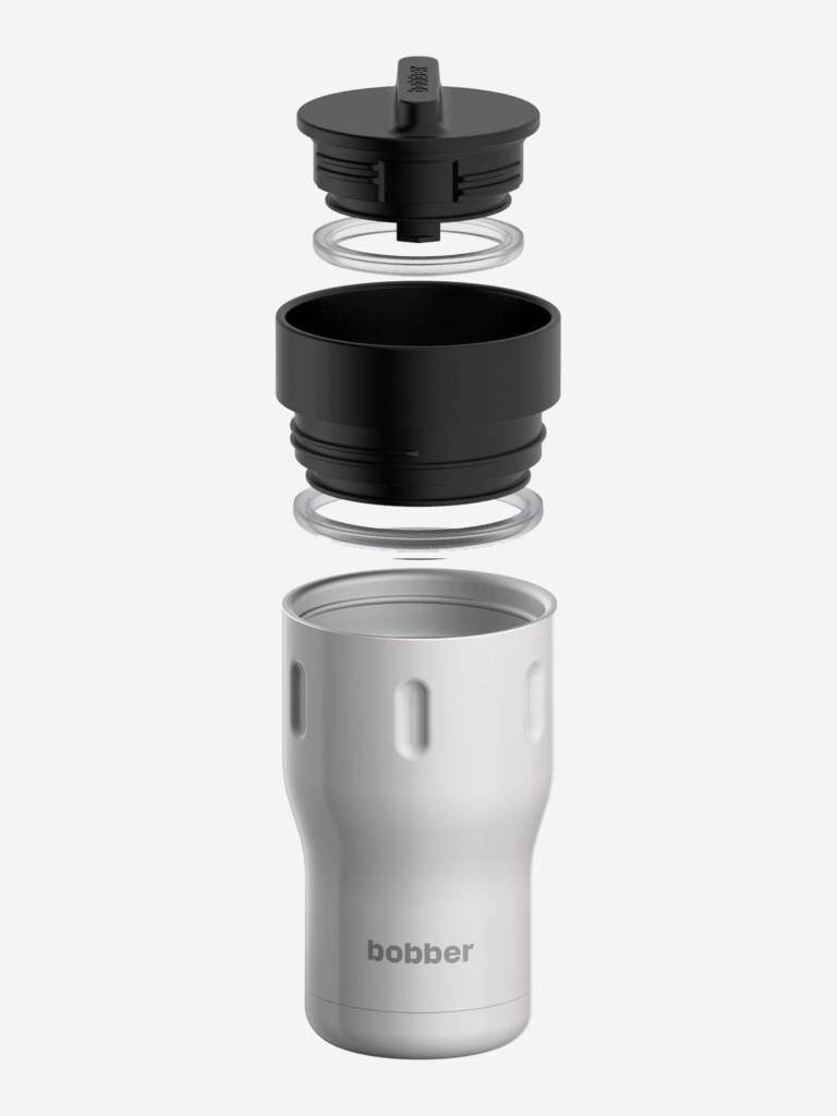 Термокружка вакуумная BOBBER Tumbler 350 мл, крышка 360, тепло до 6 часов, серый