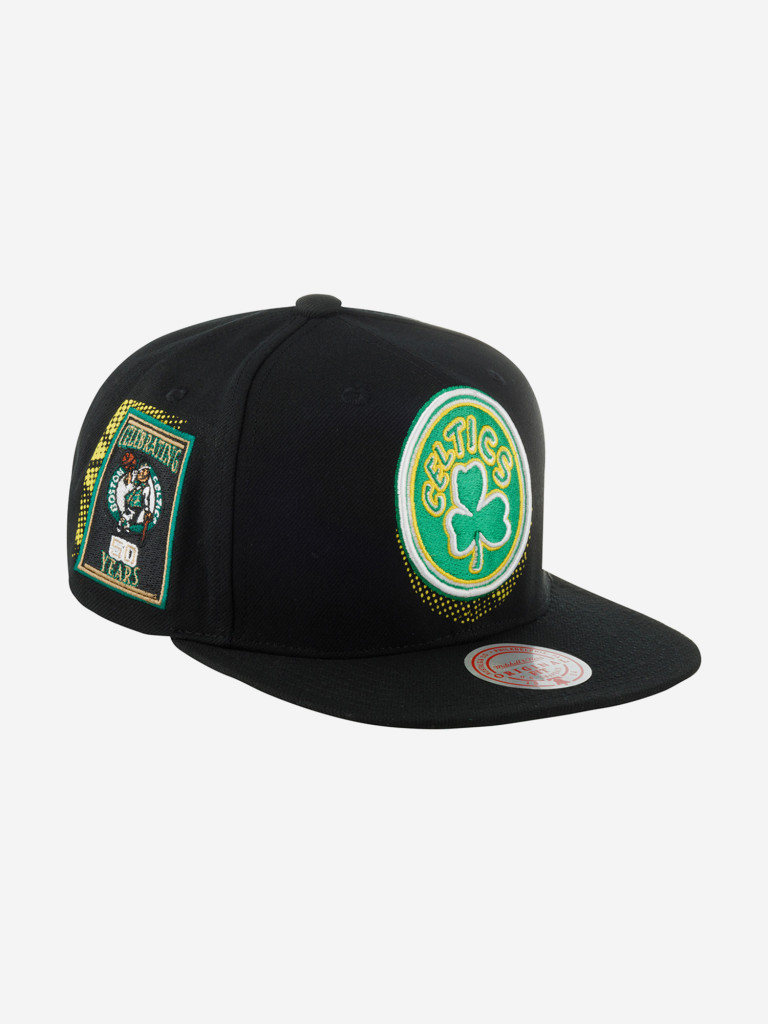 Бейсболка с прямым козырьком MITCHELL NESS HHSS5820-BCEYYPPPBLCK Boston Celtics NBA