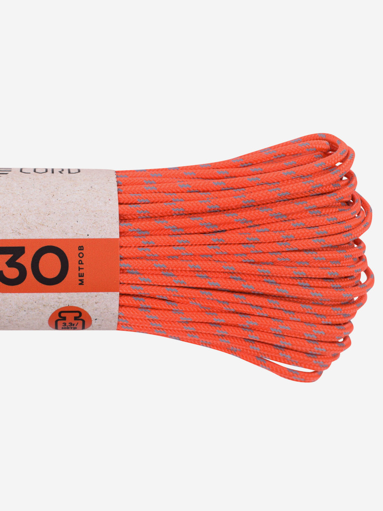 Паракорд 275 T-Gear x CORD nylon 30м световозвращающий (Neon Orange)