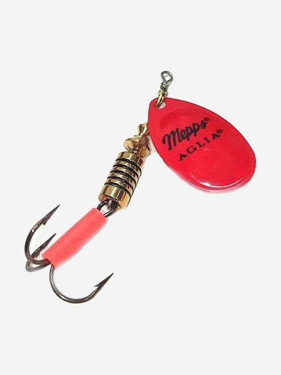 Блесна для рыбалки вертушка Mepps AGLIA FLUO, 4, Red, 1 штука