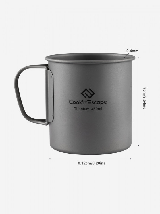 Кружка с крышкой KingCamp CA2009 450ml titanium cup