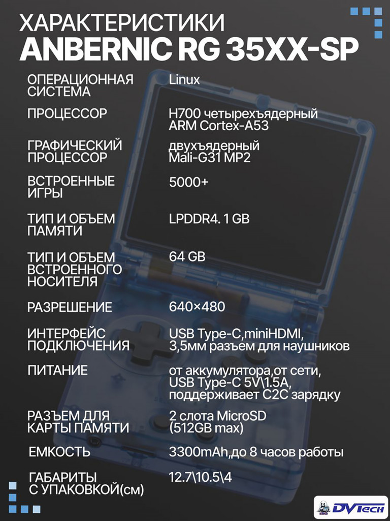 Портативная игровая приставка ANBERNIC RG35XX-SP