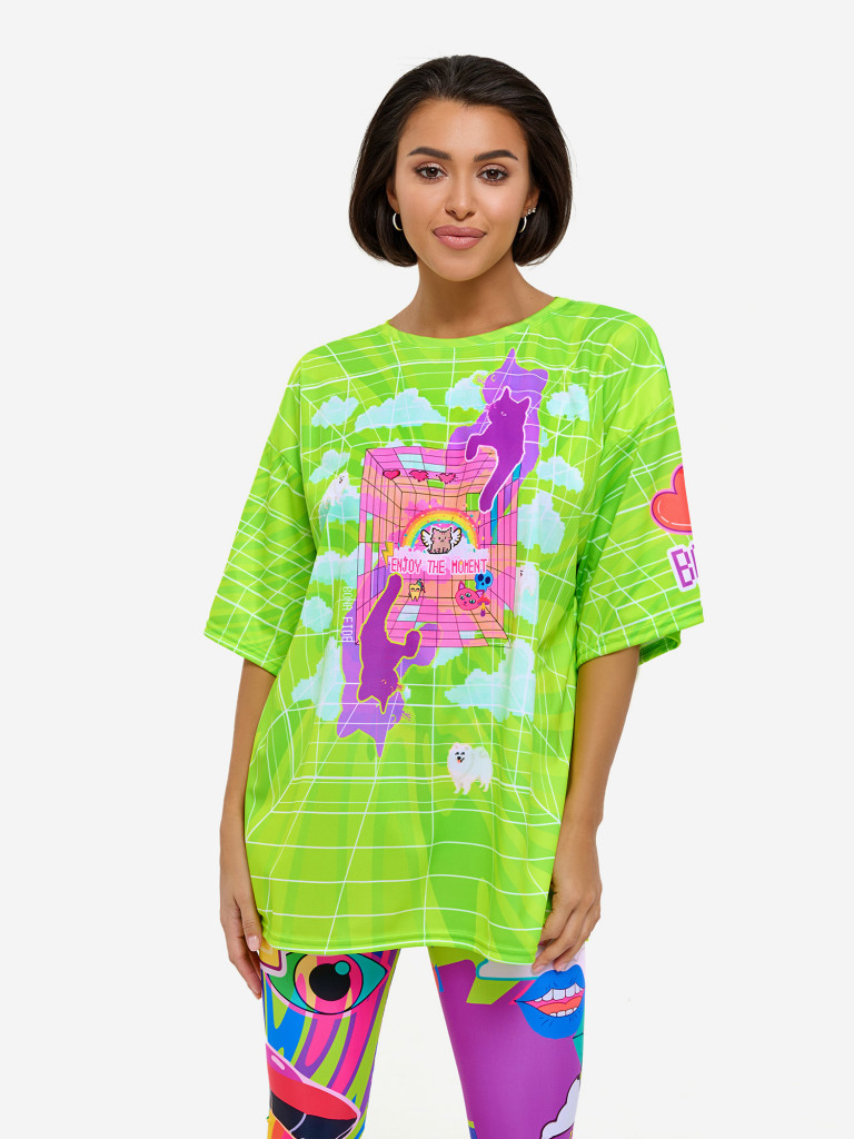 Футболка женская Bona Fide OVERSIZE T- shirt JOY "Green"
