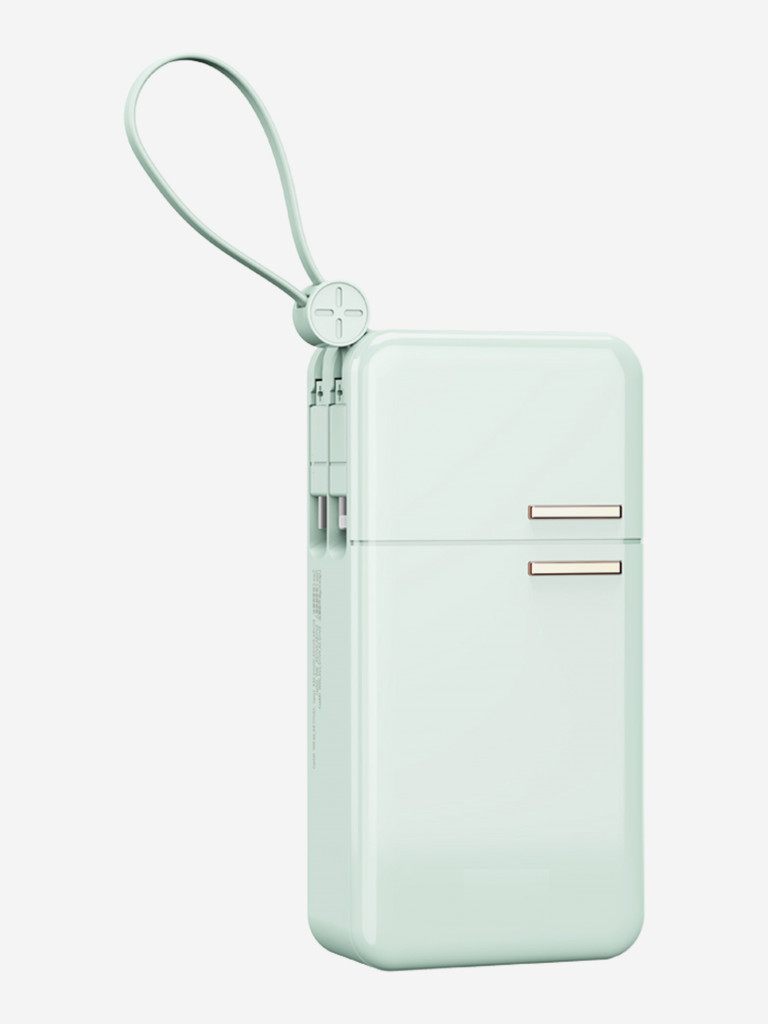 Внешний аккумулятор ROCK Y18 Fridge Series Fast Charging Power Bank with Cables зеленый