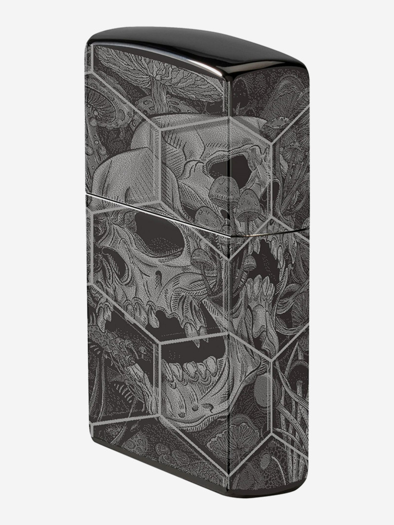 Зажигалка бензиновая ветроустойчивая Zippo Mushroom Skulls High Polish Black