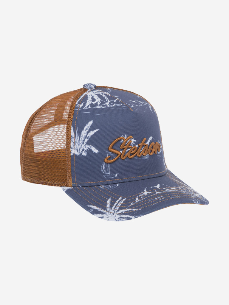 Бейсболка с сеточкой STETSON 7741127 TRUCKER CAP MINIMAL ALOHA PRINT (синий)