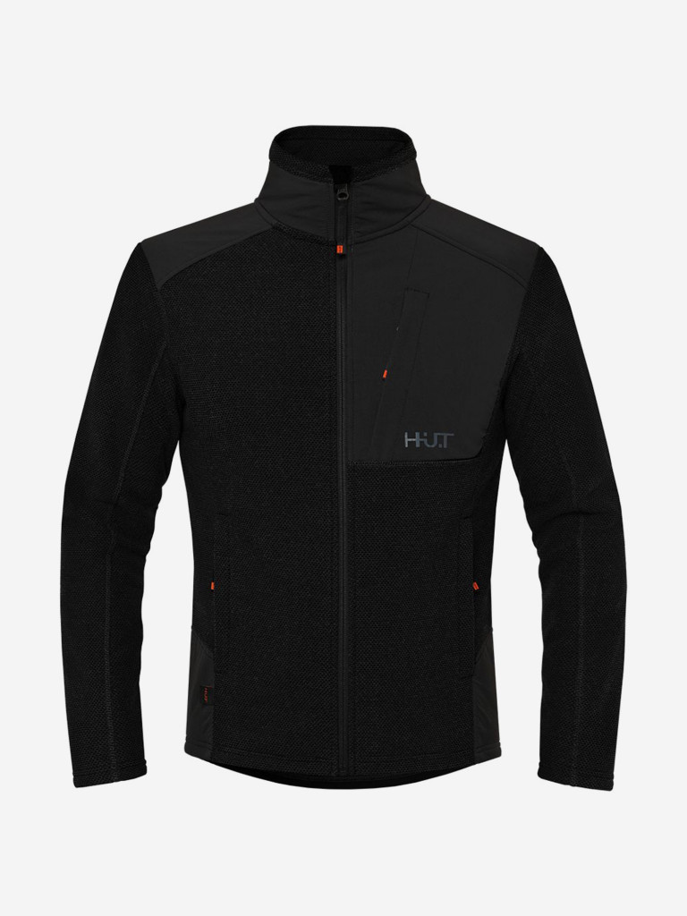 Кофта мужская на молнии HUT URMAN флисовая для охоты, черная