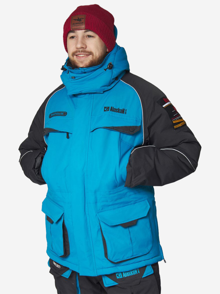 Костюм зимний Alaskan New Polar M синий/черный (куртка+полукомбинезон) для рыбалки и охоты