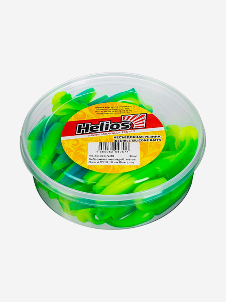 Мягкая приманка Helios Guru, 4'' / 10,16 см, Blue Lime, 30 шт (HS-30-040-N-30)