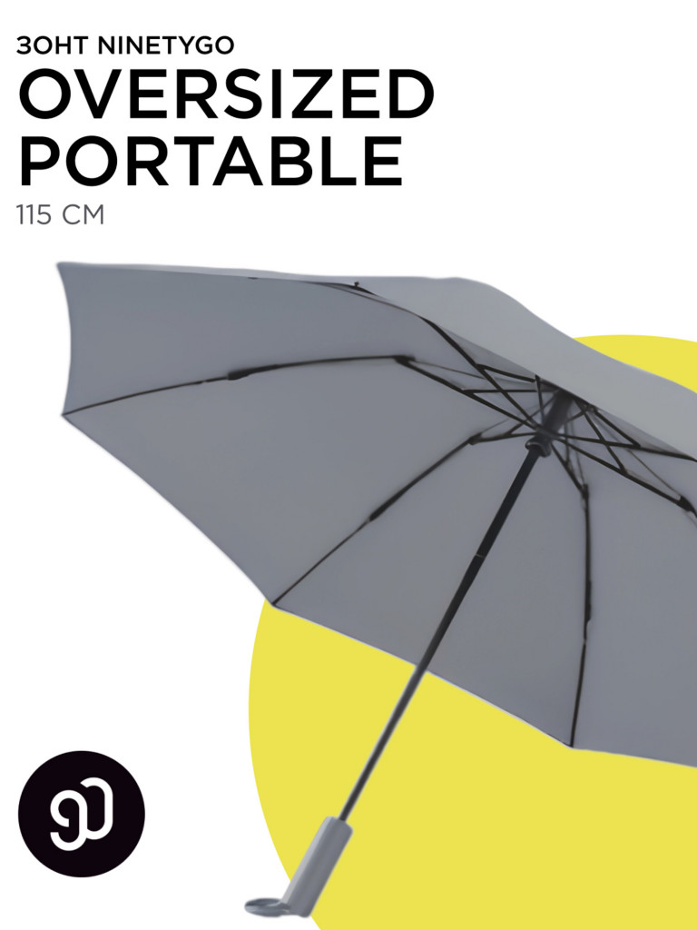 Зонт автоматический Ninetygo Oversized Portable Umbrella, серый