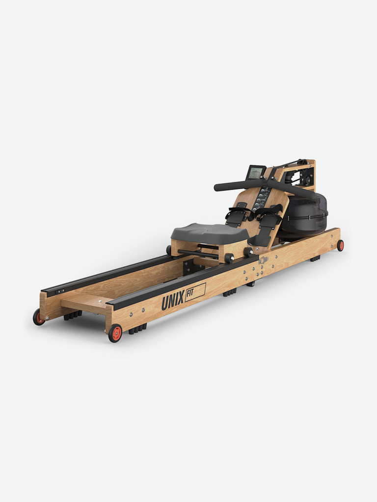 Гребной тренажер водный UNIX Fit Wood Rower Light складной, древесина бука