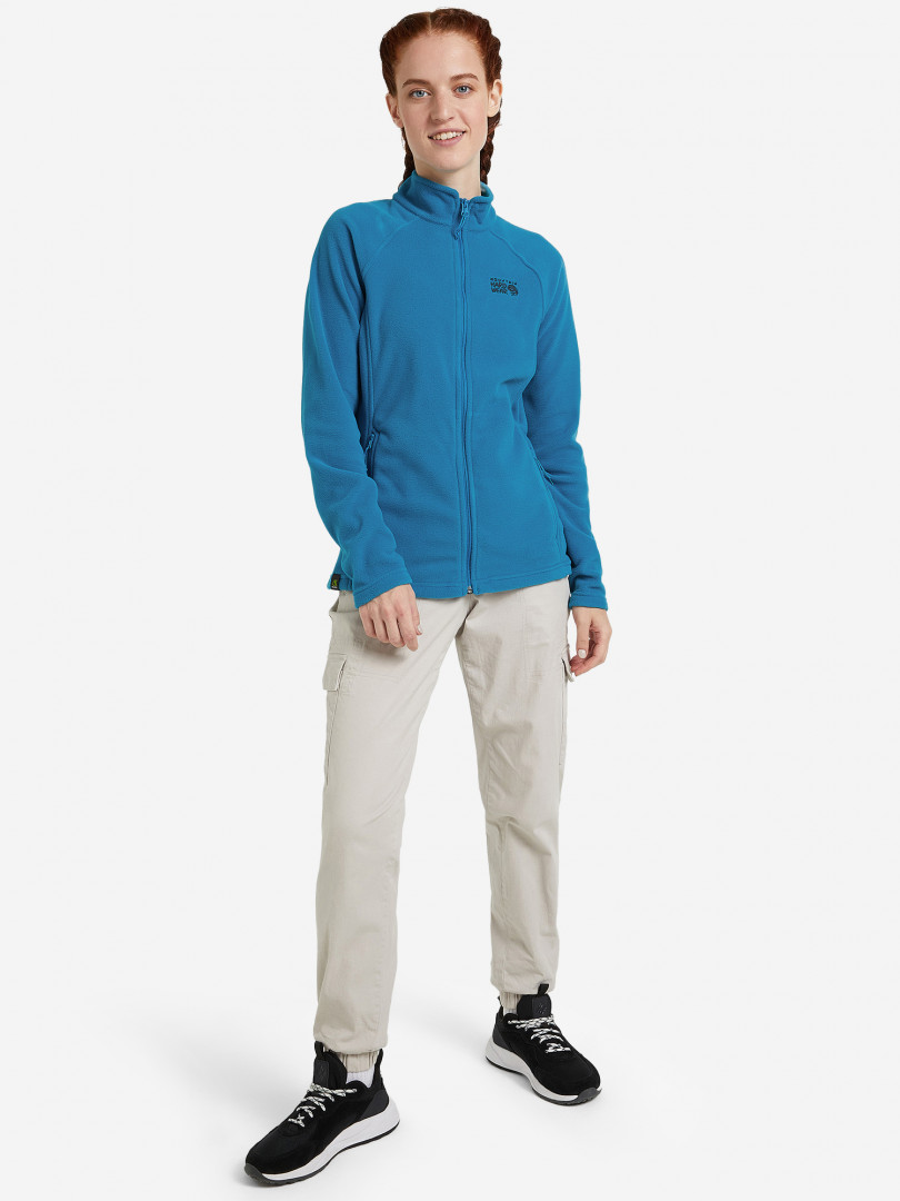 фото Джемпер флисовый женский mountain hardwear polartec microfleece full zip, синий