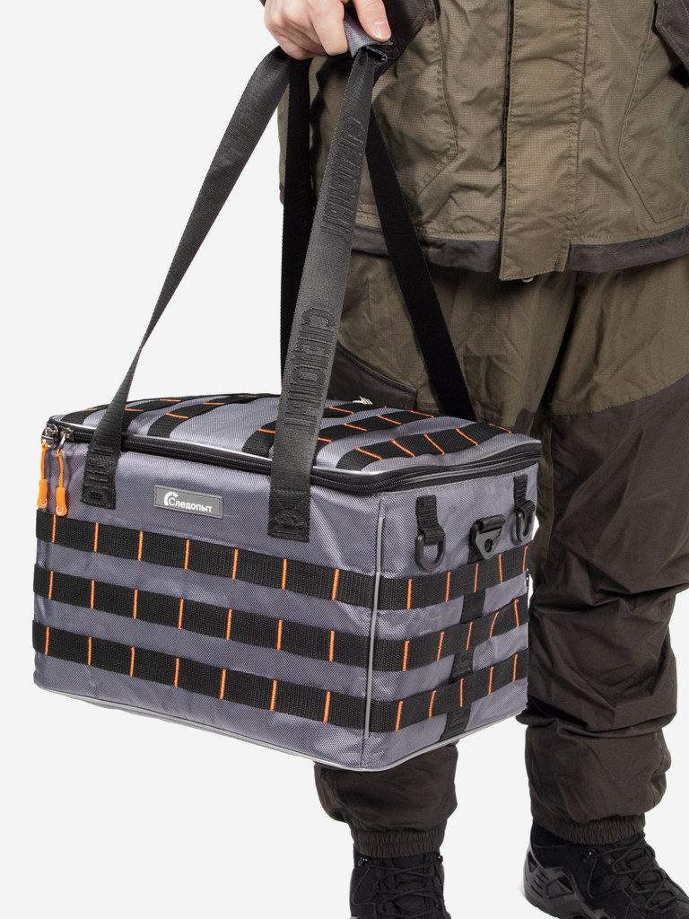 Сумка рыболовная Следопыт Base Lure Bag XL, 38х26х25 см, цвет серый + 5 коробок Luno.