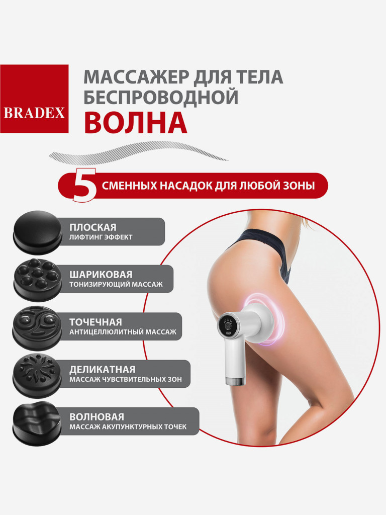 Массажер для тела беспроводной ВОЛНА, белый