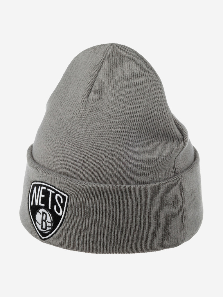 Шапка с отворотом MITCHELL NESS EU175-TEAMTALK-GRY Brooklyn Nets NBA (серый)