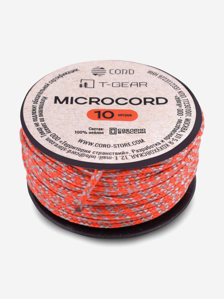 Микрокорд T-Gear x CORD nylon катушка 10м (Orange Grey Snake)