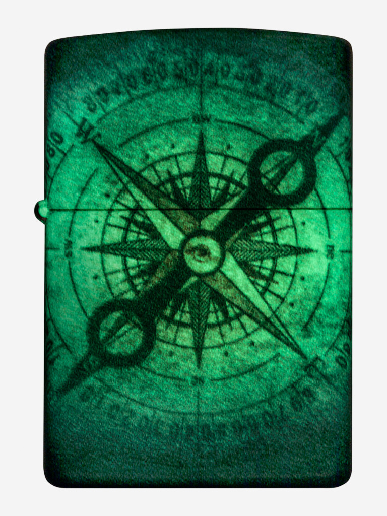 Зажигалка Zippo Compass Ghost Glow In The Dark Green