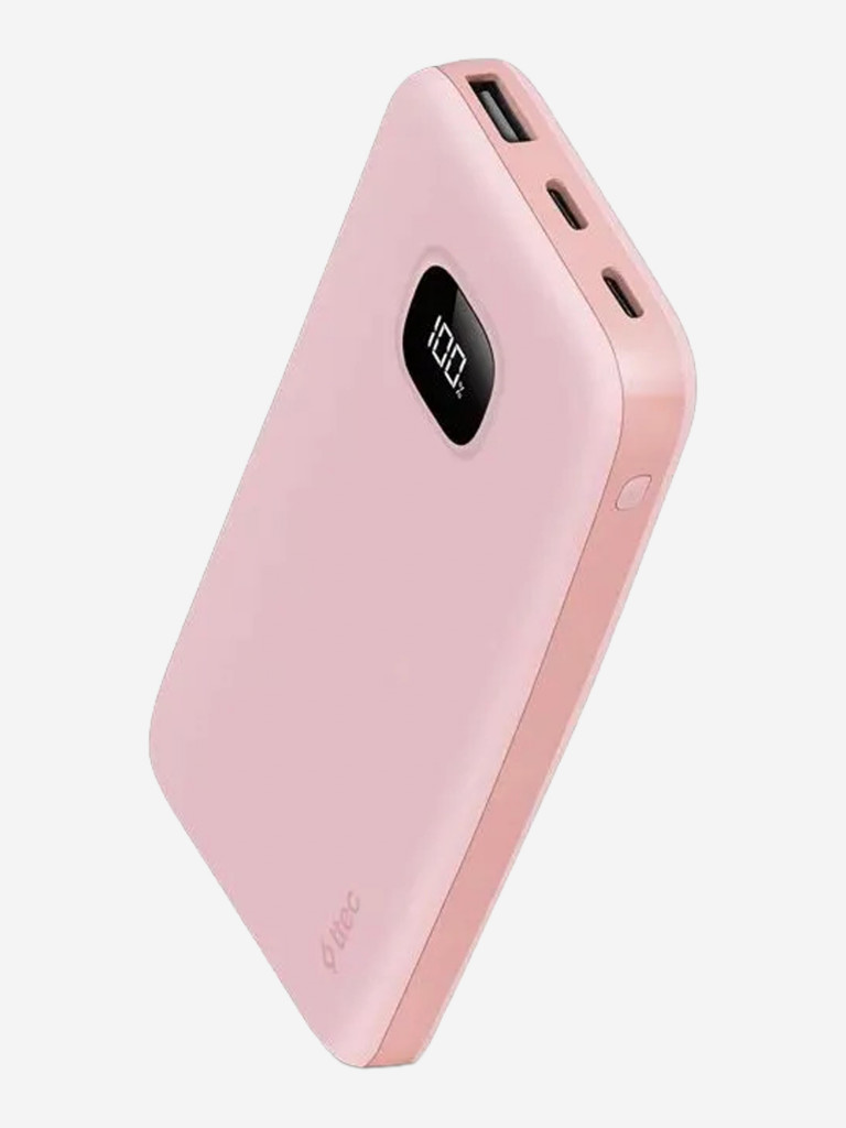 Внешний аккумулятор TTEC ChargeUp Pro LCD 10.000mAh PD 20W Powerbank. Цвет: розовый