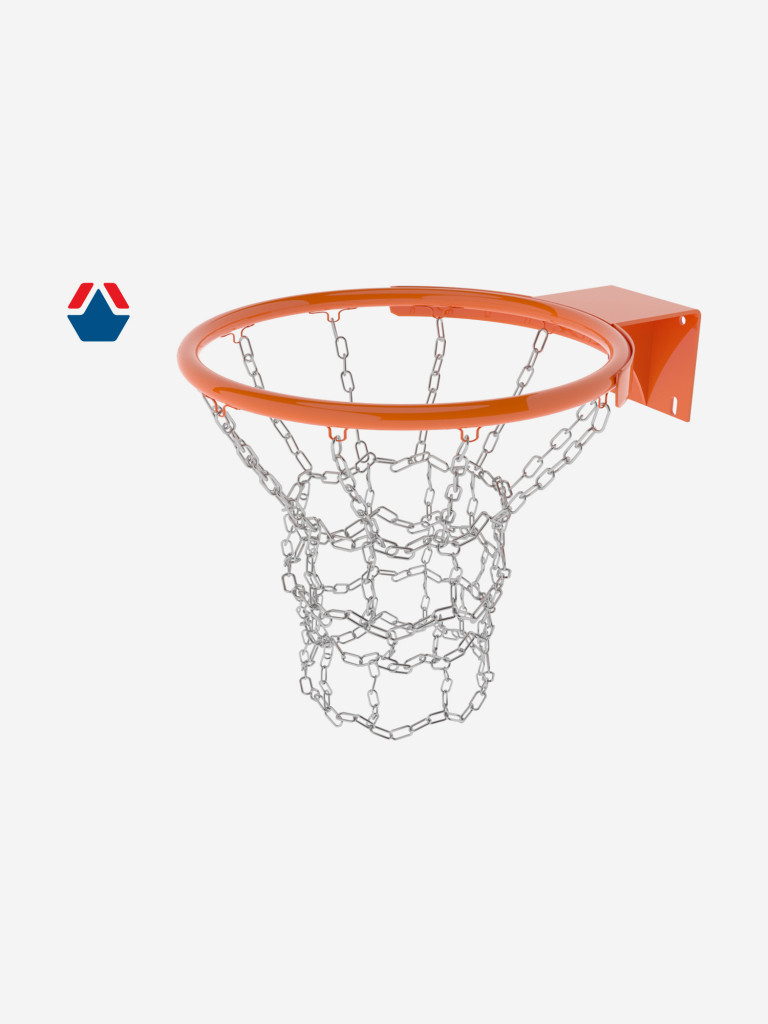 Кольцо баскетбольное №7 стандарт антивандальное с металлической сеткой OLIMPCITI
