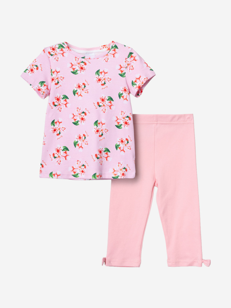 Комплект для девочек: футболка, легинсы укороченные PlayToday