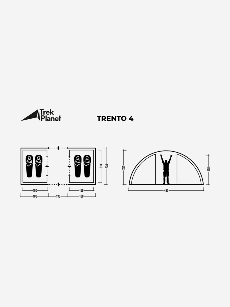 Четырехместная кемпинговая палатка Trek Planet Trento 4