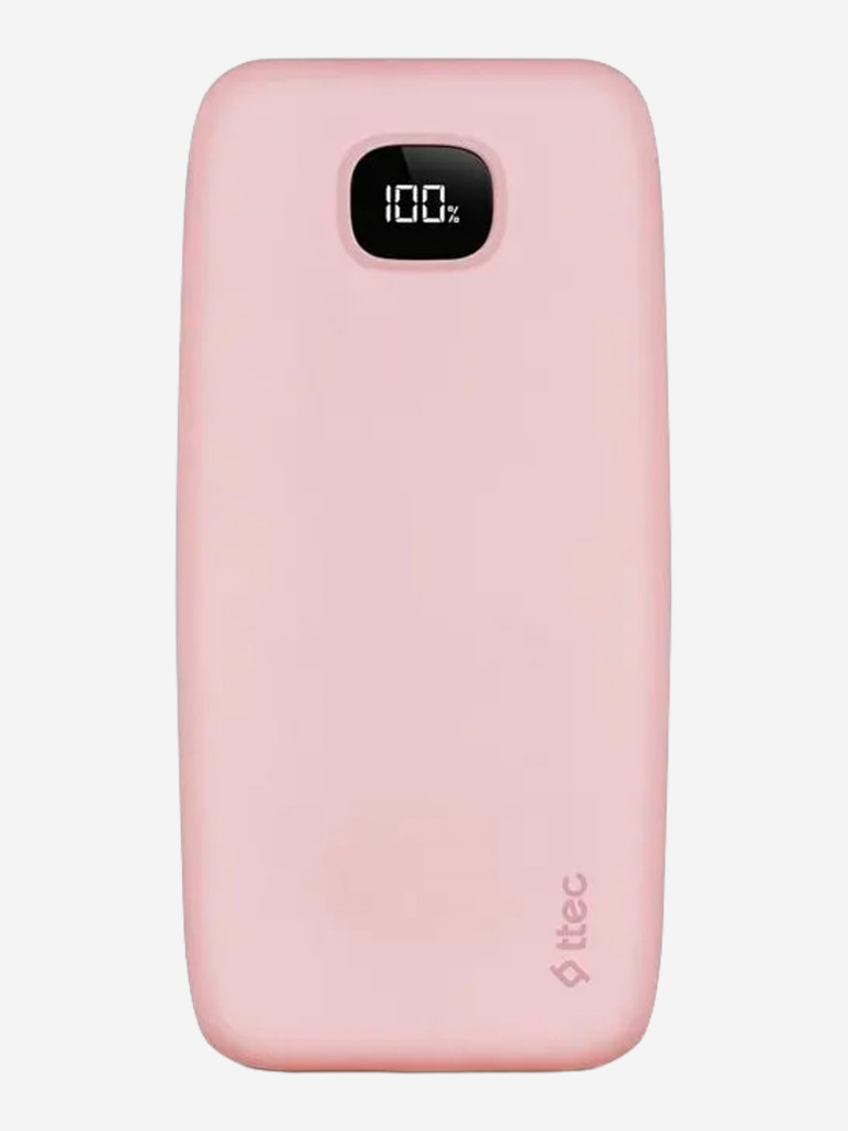Внешний аккумулятор TTEC ChargeUp LCD 20000mAh Powerbank. Цвет: розовый