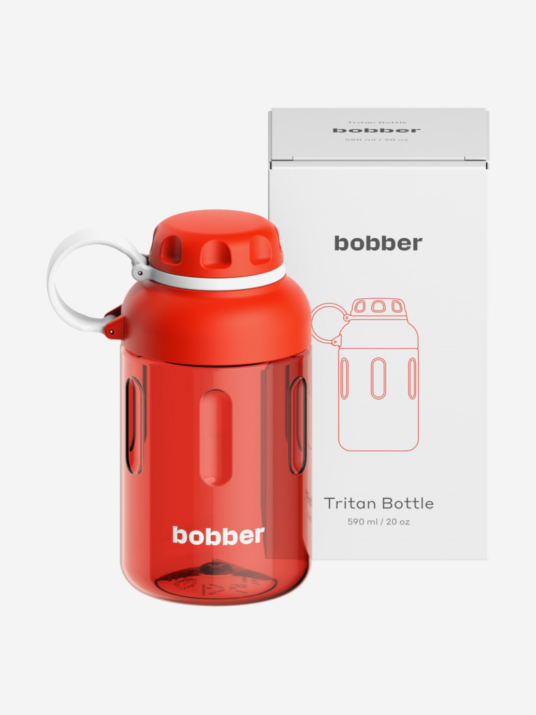 Бутылка тритановая Tritan Bottle для холодных напитков, с ситечком, 590 мл, красная