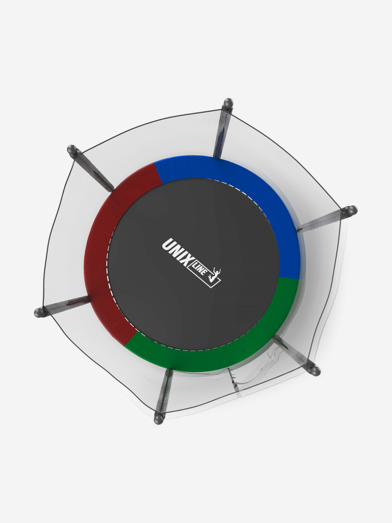 Батут каркасный UNIX Line Simple 6 ft Color с внешней защитной сеткой, общий диаметр 183 см, до 100 кг