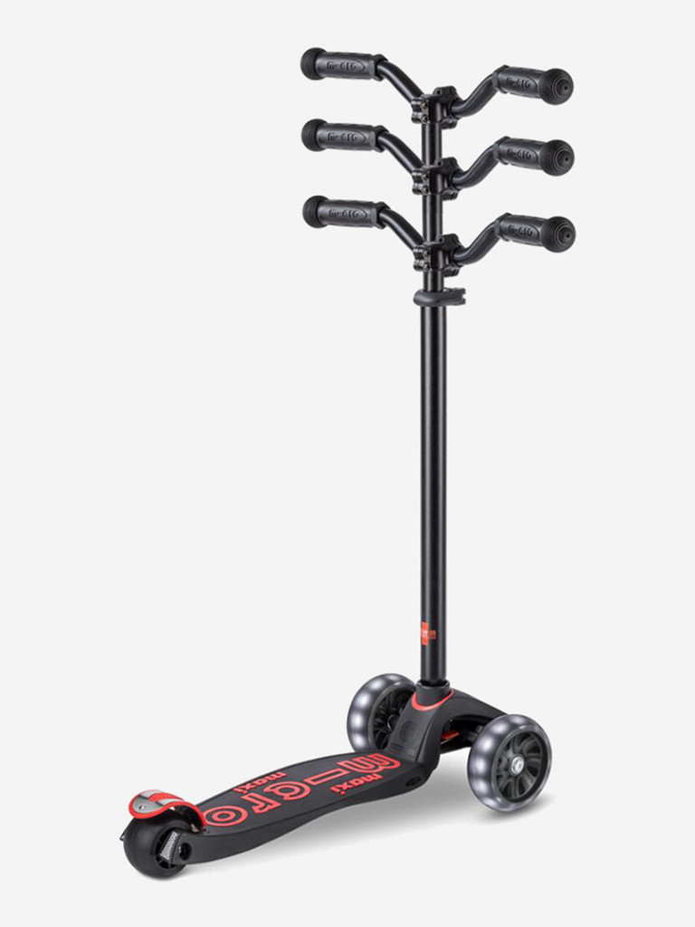 Самокат Micro Maxi Deluxe Pro Led Черно-Красный 2026