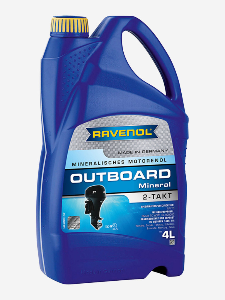 Моторное масло для 2Т лодочных моторов RAVENOL Outboard 2T Mineral, 4 литра