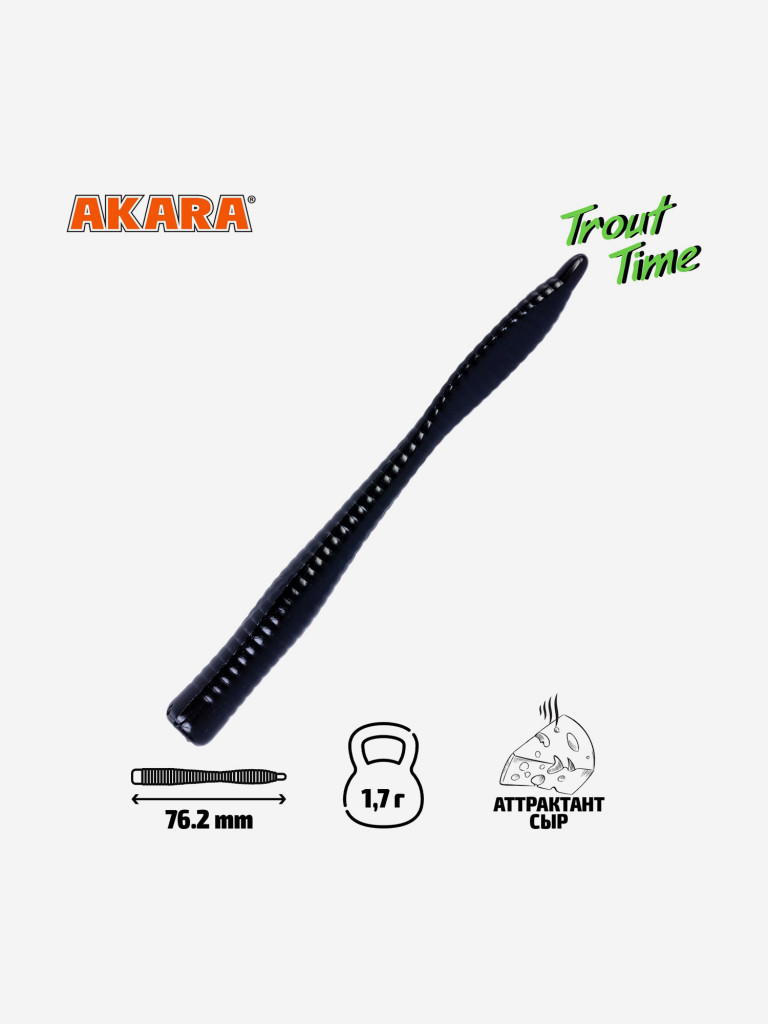 Силиконовая приманка Akara Trout Time WORM 3 422, Cheese (20 шт.)
