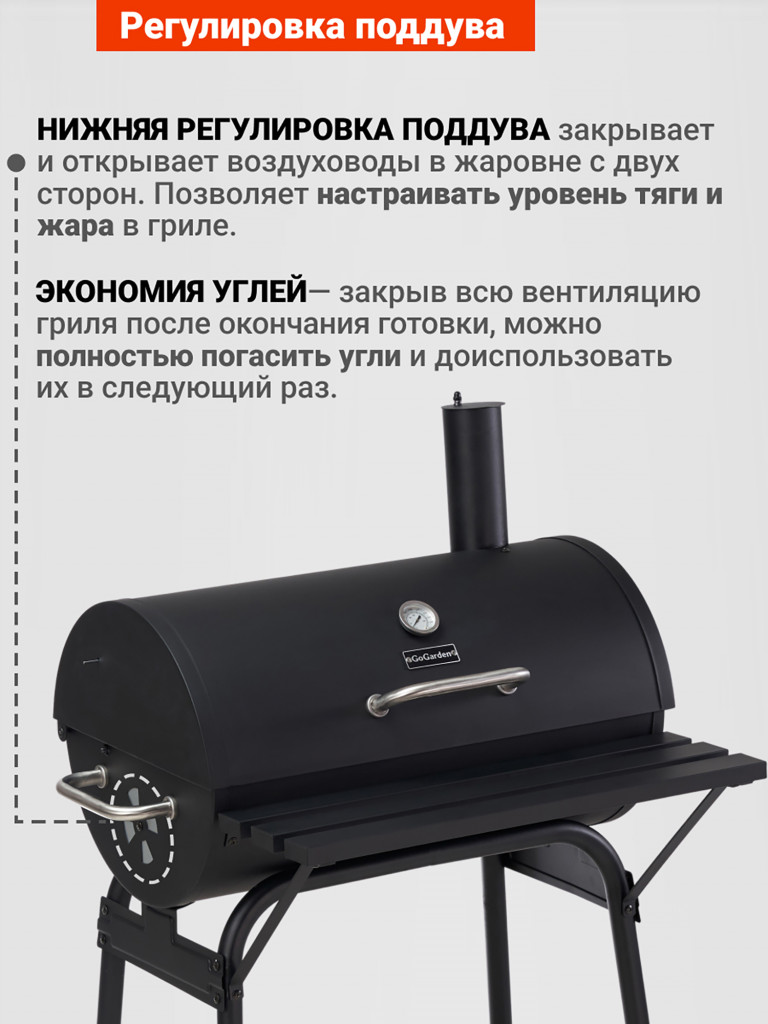 Угольный гриль барбекю Go Garden CHEF-Master 66
