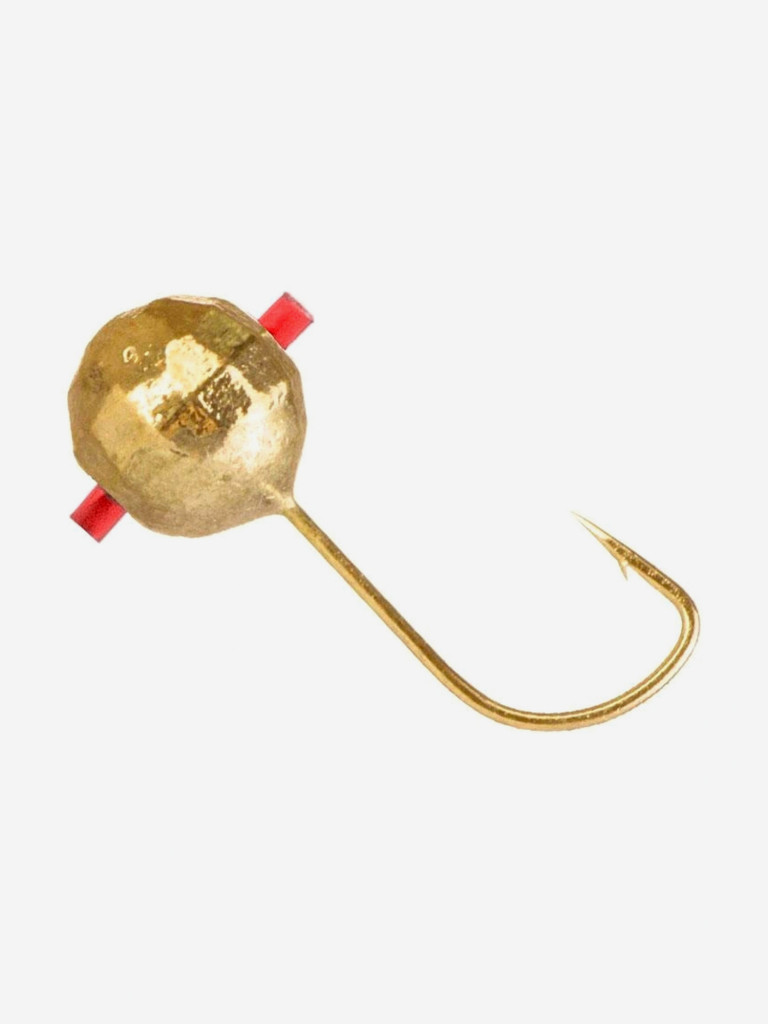 Мормышка Helios вольфрамовая Шар с отверстием мелкая грань 3мм 0,26г с кембриком GO (MW-1630C-GO), 10 штук в упаковке