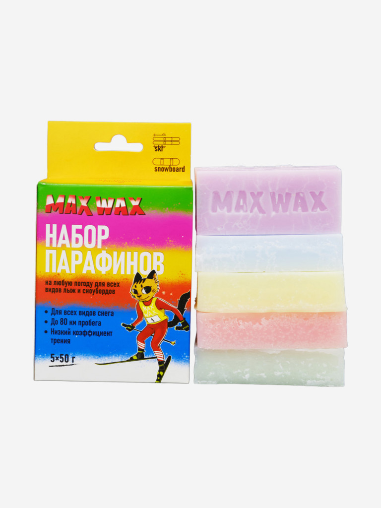 Набор парафинов MAX WAX CH на любую погоду для лыж и сноубордов, 5штх50г