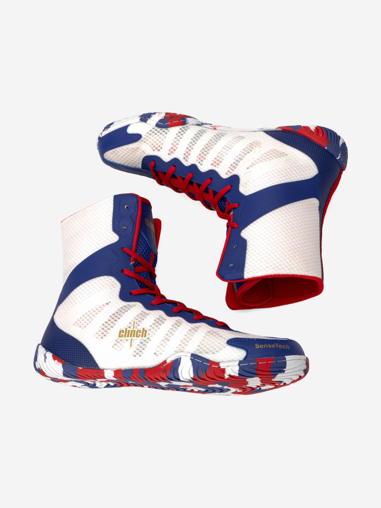 Боксерки Clinch Speed Pro Russian Team бело-сине-красные