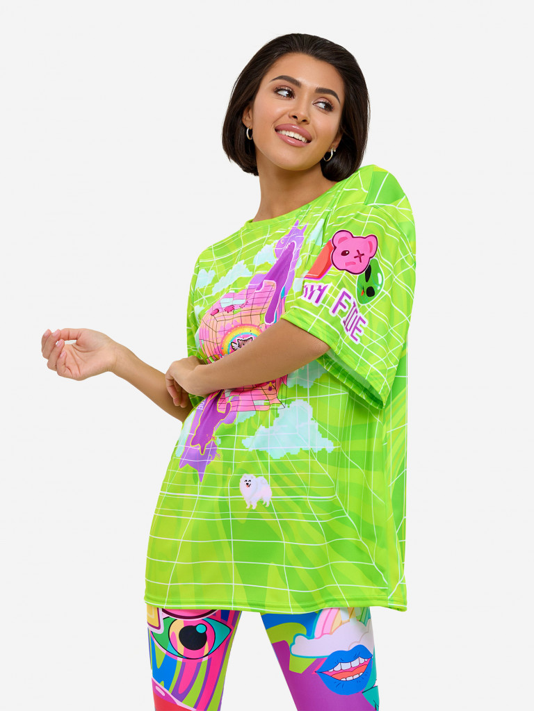 Футболка женская Bona Fide OVERSIZE T- shirt JOY "Green"