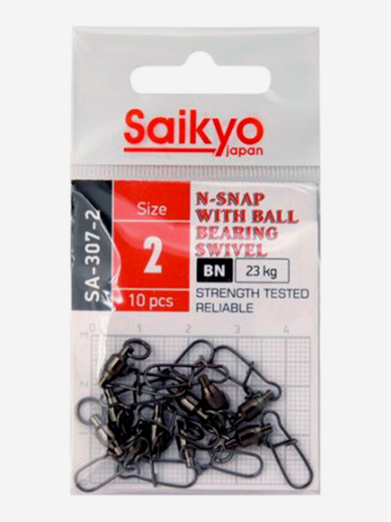 Вертлюг с застежкой Saikyo SA-307-2 (2 упаковки по 10 штук)