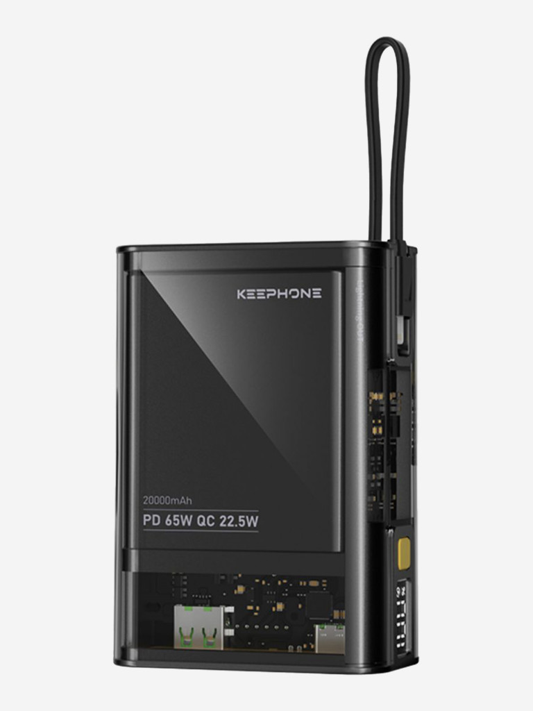 Сверхбыстрый блок питания 20000 мАч KEEPHONE Ultra Fast / Повербанк PD 65W для телефона, iPad, ноутбука, 3 выхода