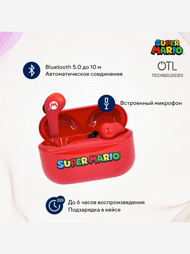 Беспроводные наушники OTL Technologies Mario Red