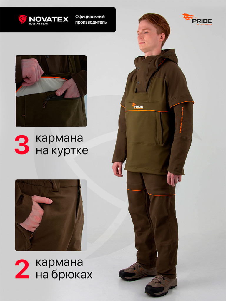 Костюм противоклещевой для рыбалки и охоты Каракал, хаки