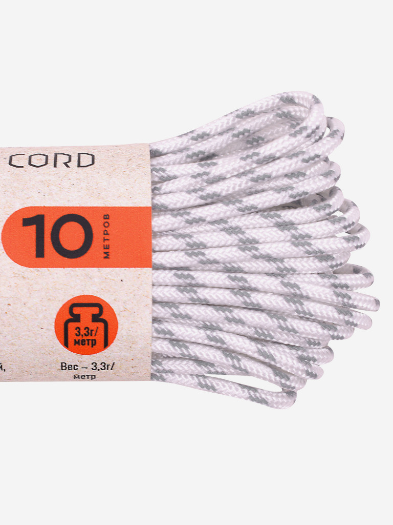 Паракорд 275 T-Gear x CORD nylon 10м световозвращающий (White)