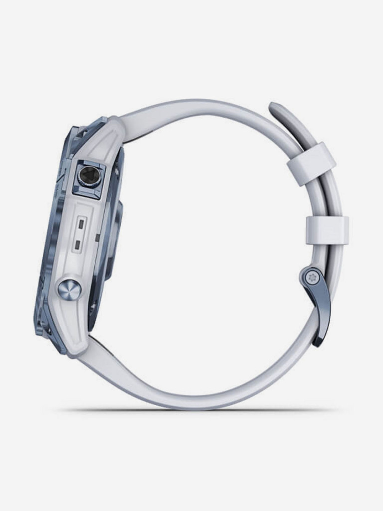 Часы Garmin Fenix 7X Sapphire Solar с подзарядкой от солнца, титановый синий минерал DLC с белым ремешком 010-02541-15