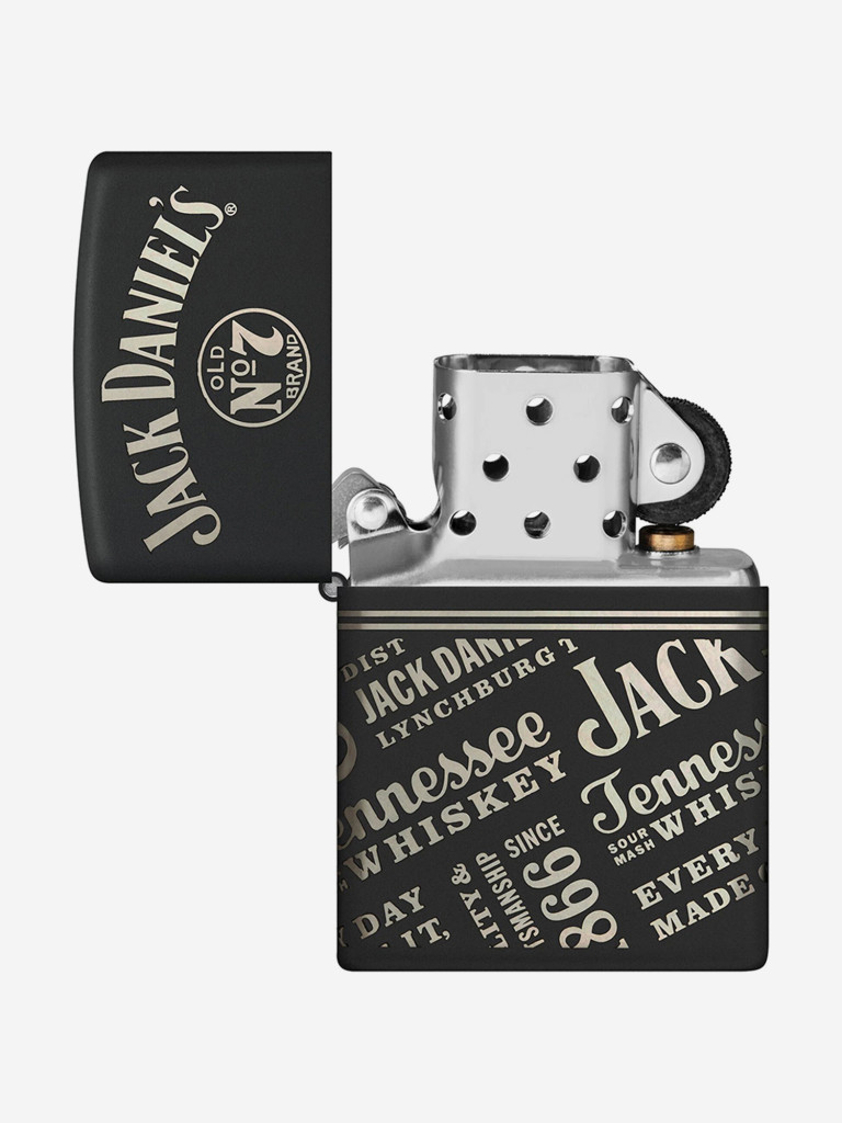 Зажигалка бензиновая ветроустойчивая Zippo Jack Daniel's Black Matte