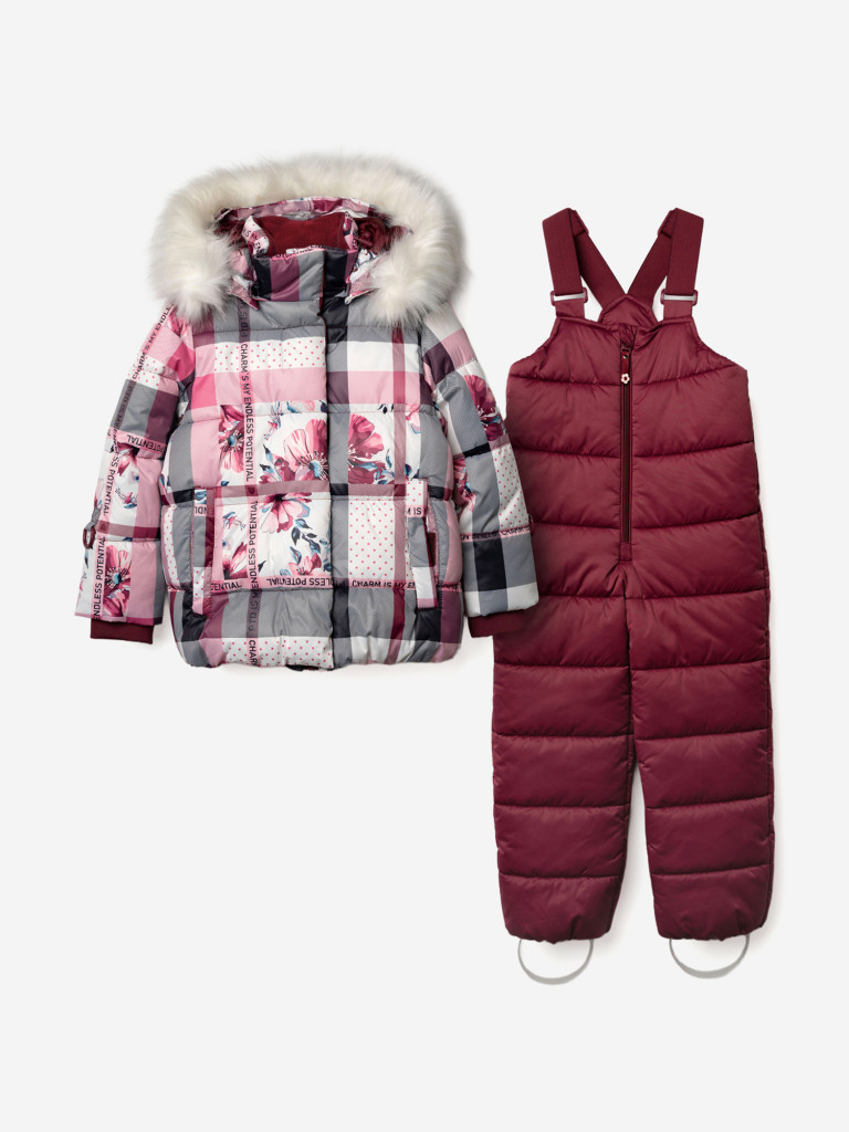 Комплект зимний для девочек: куртка, полукомбинезон PlayToday