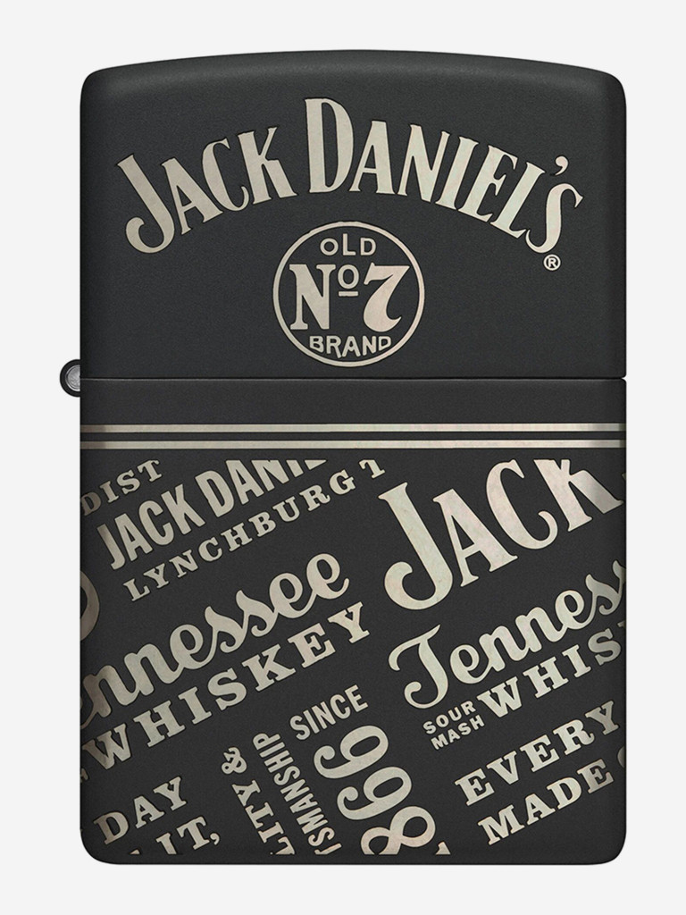 Зажигалка бензиновая ветроустойчивая Zippo Jack Daniel's Black Matte