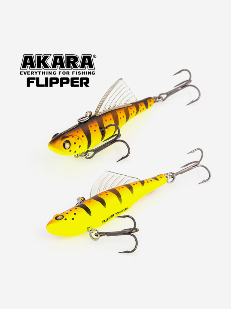 Воблер ратлин Akara Flipper 70мм A12 виб зимний на щуку, судака