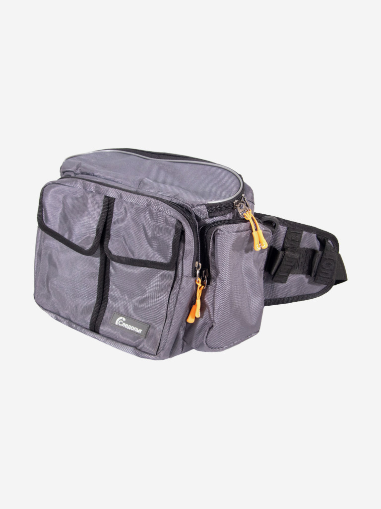 Сумка рыболовная Следопыт Fishing Hip Bag T2, 27х23х17 см, цвет серый.