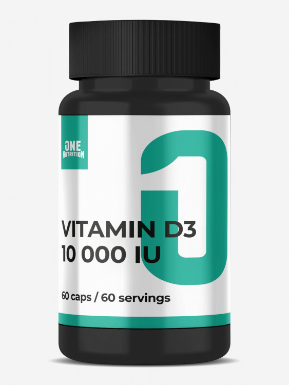 Витамин D3, One Nutrition, 10000 IU, 60 капсул