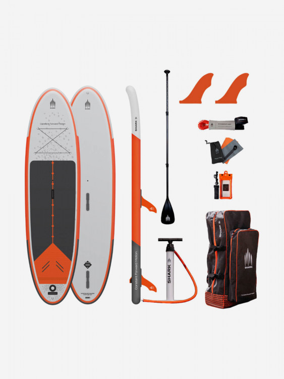 Сапборд надувной двухслойный Shark 10.6 Windsurfing-Fly X, 320x81x12 см, доска для виндсерфинга